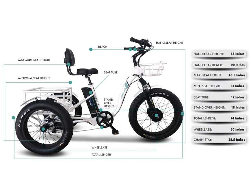 Emojo Caddy PRO Three Wheel Electric Bike Scooter