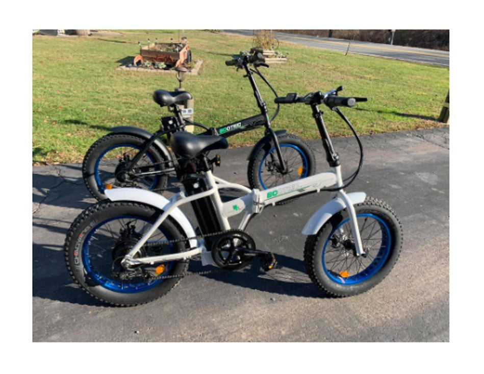 Ecotric Fat Tire Folding Electric Bike Black Wheel