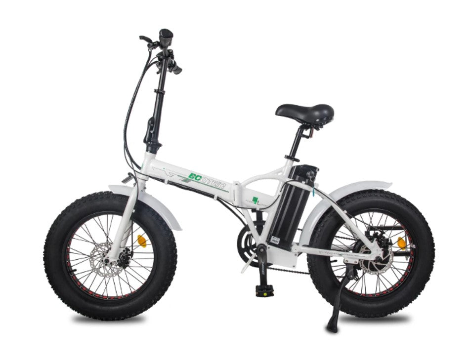 Ecotric Fat Tire Folding Electric Bike Black Wheel