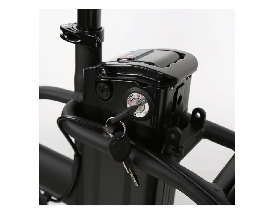Ecotric 48V folding fat ebike with LCD display - Black and Blue