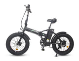 Ecotric 48V folding fat ebike with LCD display - Matt Black