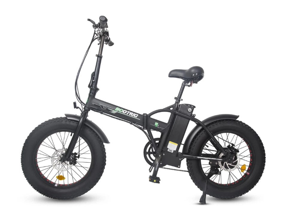 Ecotric 48V folding fat ebike with LCD display - Matt Black