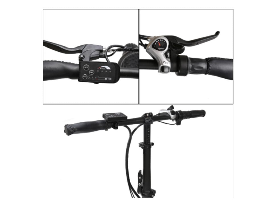 Ecotric Fat Tire Folding Electric Bike Black Wheel