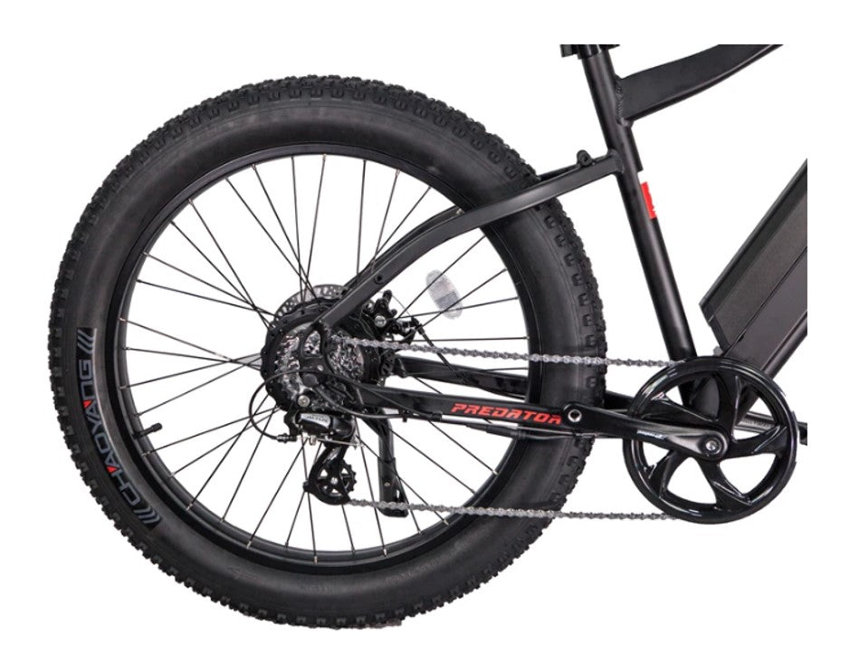 GlareWheel All Terrain Black Fat Tire Electric Bike 26 Inch