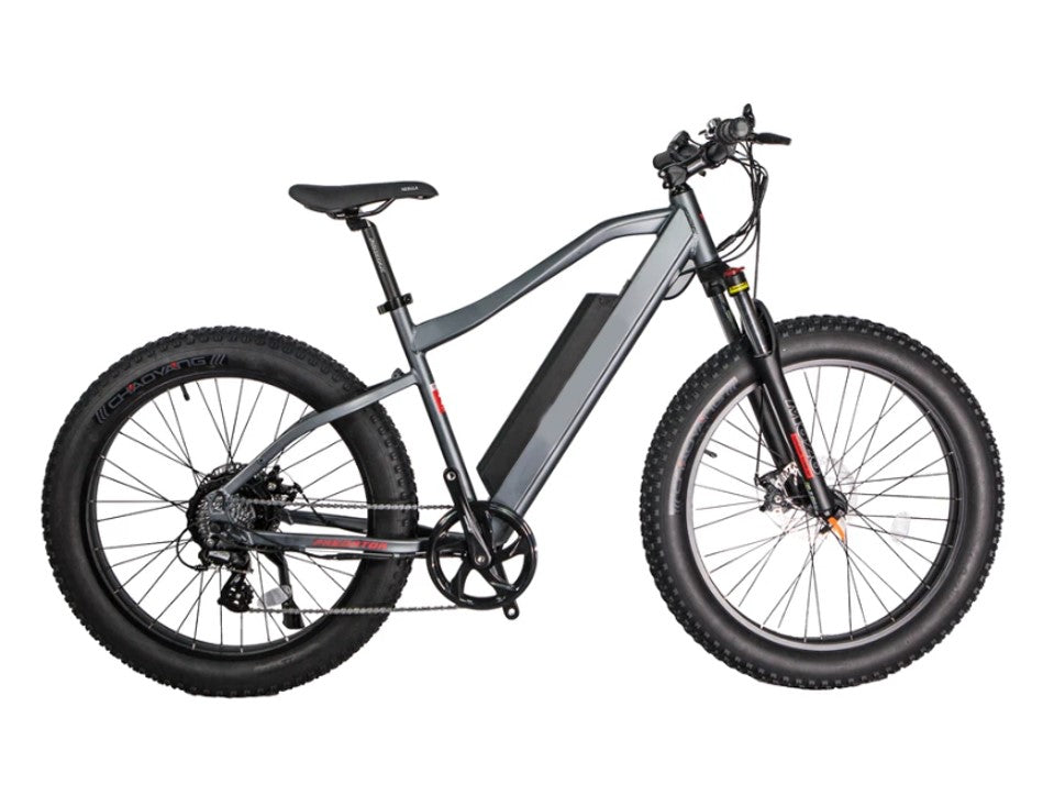 GlareWheel All Terrain Black Fat Tire Electric Bike 26 Inch