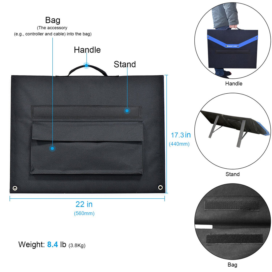 ACOPOWER 400Wh Solar Power Generator Kit