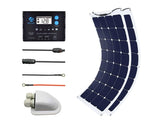 ACOPOWER 220Watts Flexible Solar RV Kit w/ 20A Waterproof Charge Controller, Solar Cable Wire, Tray Cable and Y Branch Connectors,Cable Entry Housing for Marine, RV, Boat, Caravan