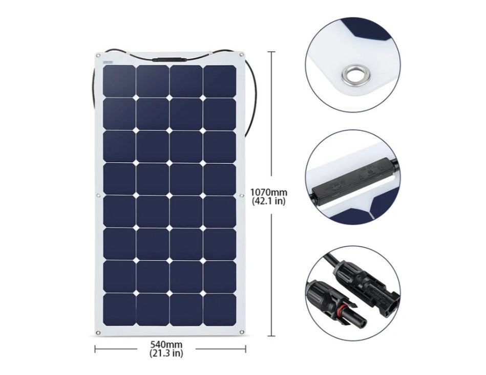 Axoten Power Rv Panel ACOPOWER 220Watts Flexible Solar RV Kit w/ 30A MPPT LCD Charge Control ...