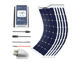 ACOPOWER 550Watts Flexible Solar RV Kit w/ 40A MPPT Charge Controller, Solar Cable Wire, Tray Cable and Y Branch Connectors,Cable Entry Housing for Marine, RV, Boat, Caravan
