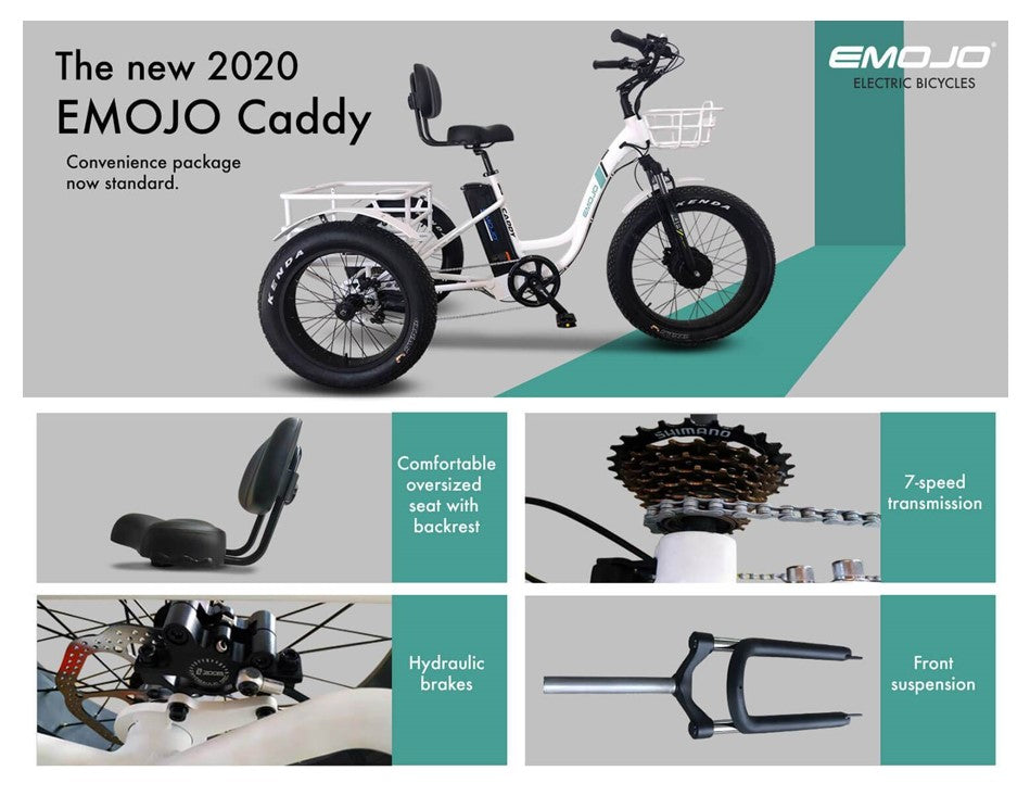 Three Wheel Electric Bike Emojo Caddy PRO