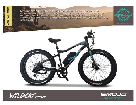 EMOJO Wildcat PRO 750W Fat Tire Electric Mountain Bike with Hydraulic Brakes