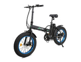 Ecotric 48V folding fat ebike with LCD display - Black and Blue
