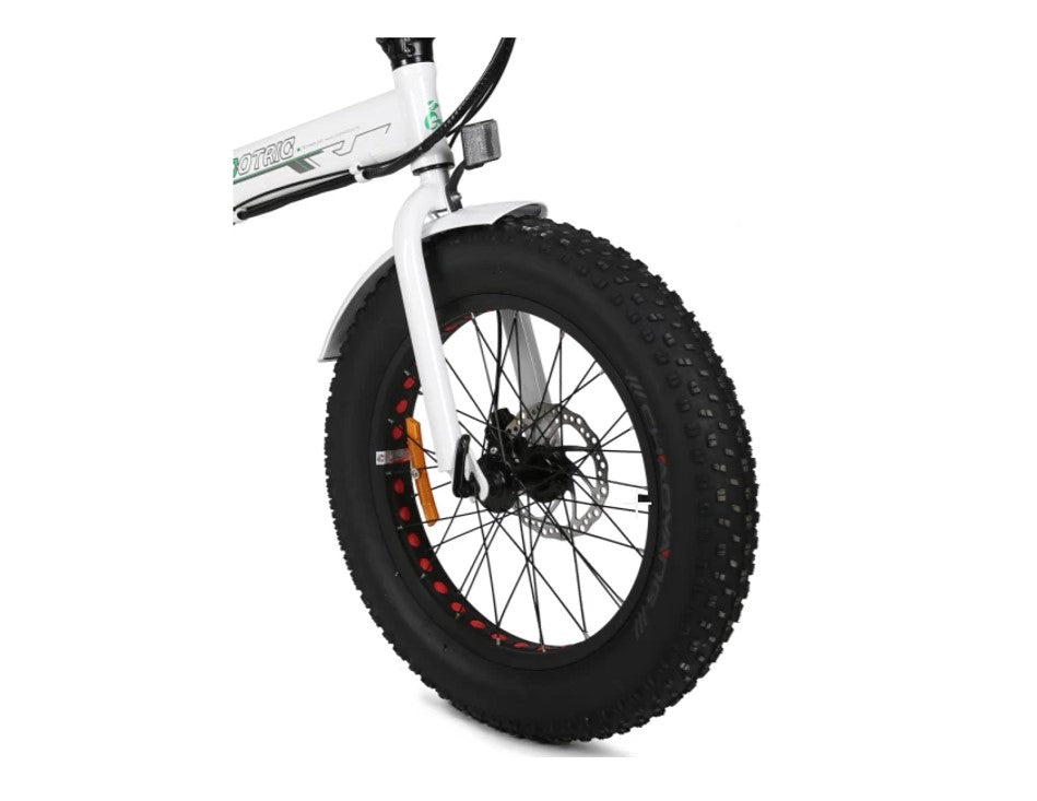 Ecotric Fat Tire Folding Electric Bike Black Wheel