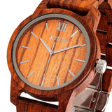 Men's Handmade Engraved Kosso Wooden Timepiece - Personal Message on the Watch