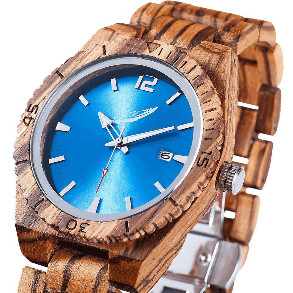 Men's Personalized Engrave Zebrawood Watches - Custom Engraving