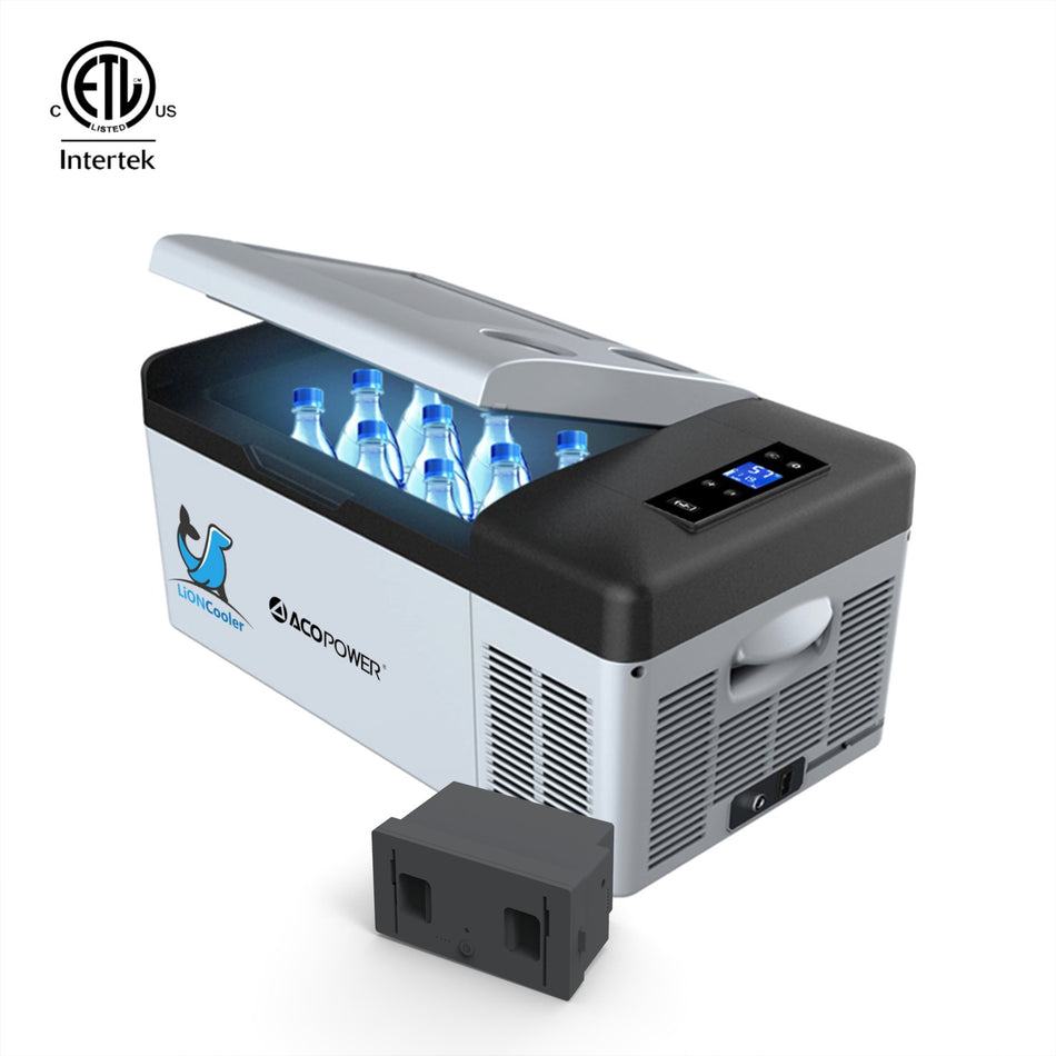 ACOPOWER LionCooler X15A Combo,16 Quarts Solar Freezer & Extra 173Wh Battery (2 Batteries)