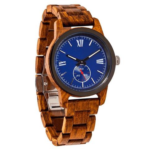 Men's Handcrafted Engraving Ambila Wood Watch - Best Gift Idea!