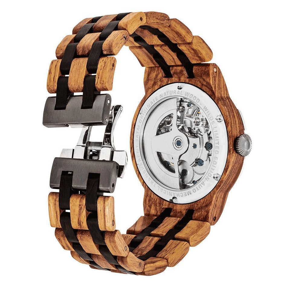Men's Dual Wheel Automatic Ambila Wood Watch - For High End Watch Collectors