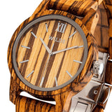 Men's Handmade Zebra Wooden Timepiece - Elegant and Classy Natural Wood