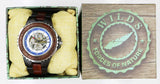 Men's Genuine Automatic Rose Ebony Wooden Watches No Battery Needed