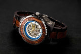Men's Genuine Automatic Rose Ebony Wooden Watches No Battery Needed
